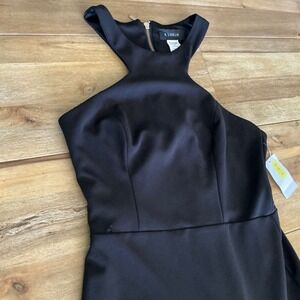 B Darlin Black Halter Neck Ruffle Skirt Dress Women's Size 9/10 Formal